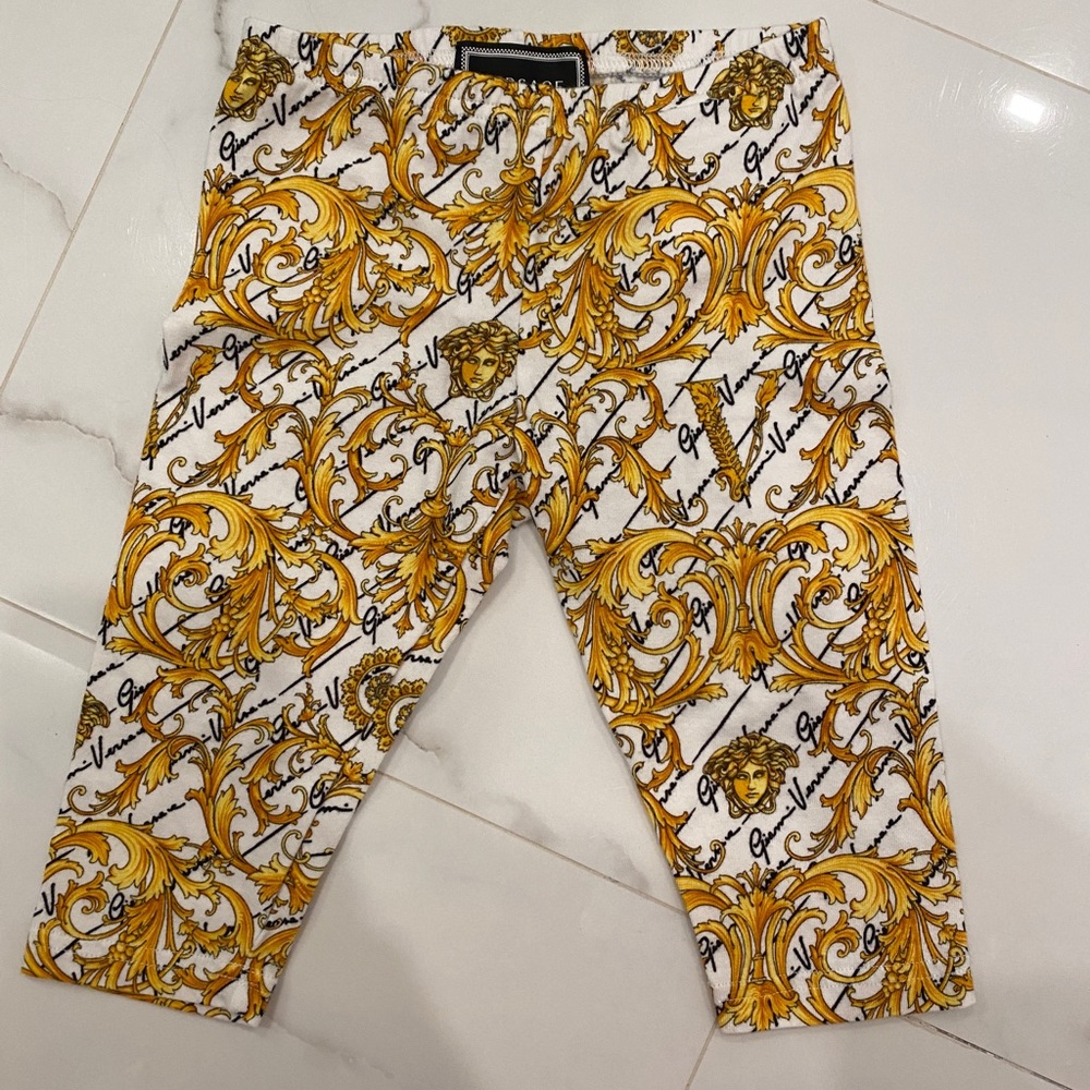 Versace Baroque Chain Print Infant Leggings